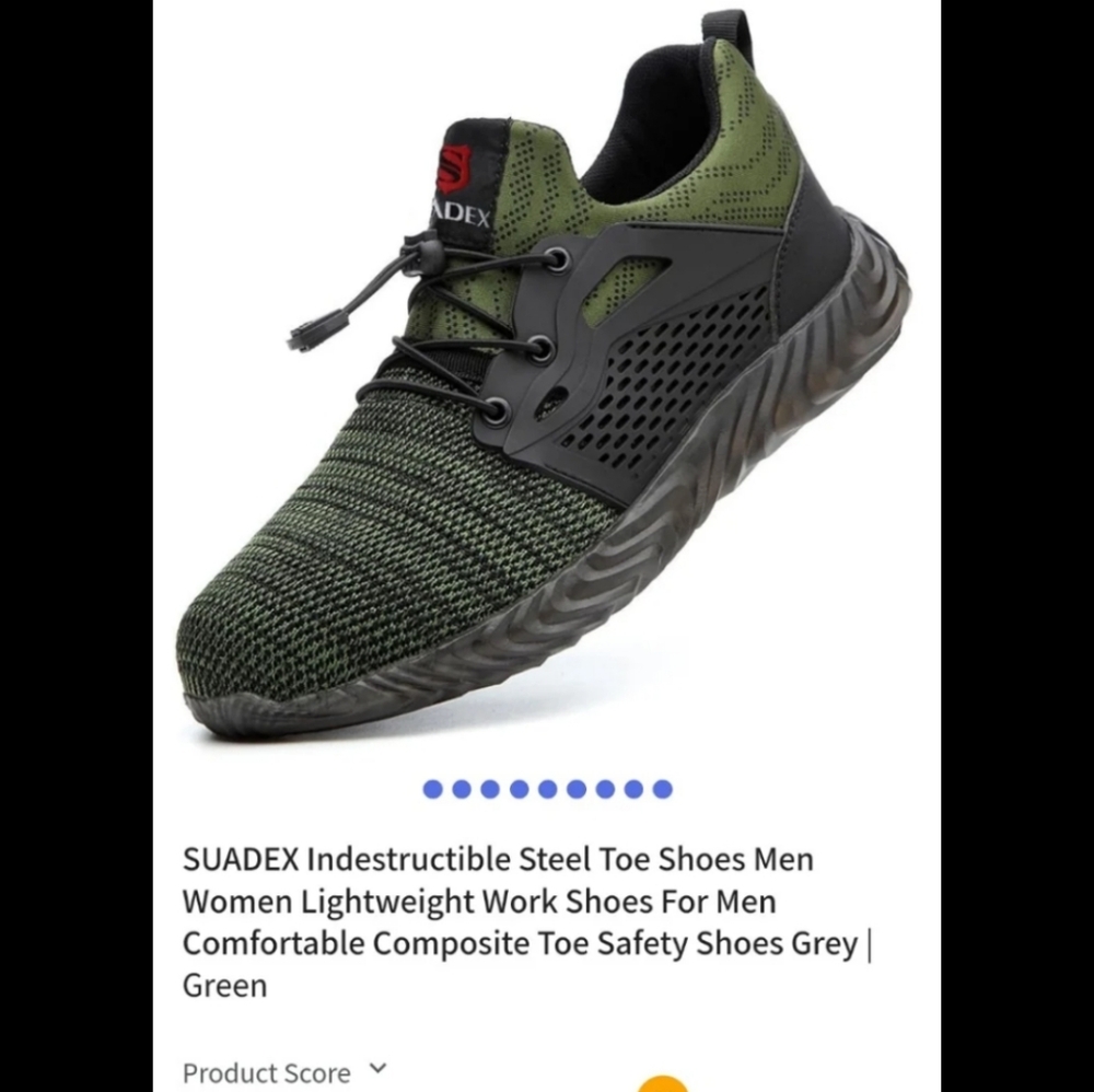 NEW SUADEX Indestructible Steel Toe Shoes Men sz 7 Lightweight Work Shoes